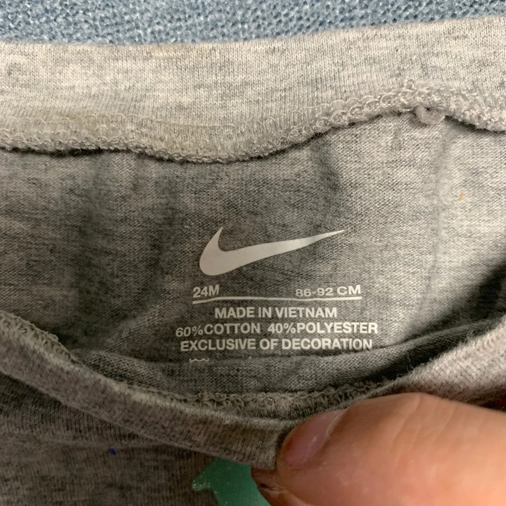 Nike Dri Fit T Shirt Baby's 24M Heather Gray Swoosh Logo Sleeveless Round Neck